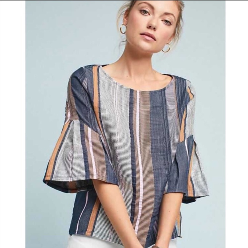 Anthropologie Dolan Striped Jacquard Top